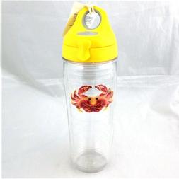 Tervis 24 oz Water Bottle NEW Emboidered Colorful Crab Patch