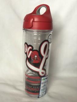 24 oz. Tervis Water Bottle With Red Lid Tampa Bay Buccaneers