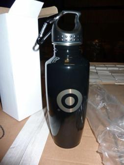 24oz Black Stainless Steel Water Bottle with Carabiner BPA F