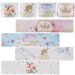 24Pcs Magic Unicorn Water Bottle Labels Wedding Birthday Par