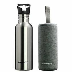 TOPOKO 25 Oz Single Wall Stainless Steel Water Bottle Sports