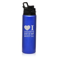 25oz Aluminum Sports Water Bottle Travel I Love Heart Someon