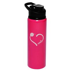 25oz Aluminum Sports Water Bottle Travel Love Heart Volleyba