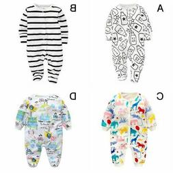2Pcs Newborn Baby Boy Girl Romper Jumpsuit Bodysuit Outfits 