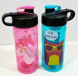 2pcs Cool Gear Water Bottle BPA Free Plastic Owl Unicorn Pin
