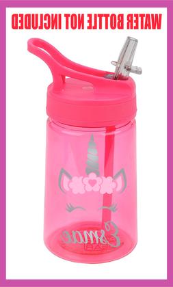 2x Pink Unicorn vinyl sticker for children's water bottle sp