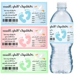 30 BABY SHOWER WATER BOTTLE LABELS PARTY FAVORS Waterproof I