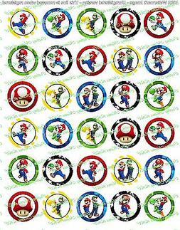 30 Precut 1" Mario Brothers Bottle cap Images Set 1