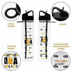 WALKBON 30OZ Motivational Fitness Workout Sports Water Bottl