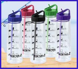 Sfee 30oz Water Bottle with Time Marker, Motivational Sports