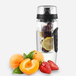 32oz Fruit Infuser Water Bottle  Sport Bottle Flip Top Lid C