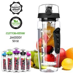 32oz Fruit Infuser Water Bottle Bottom Loading Infusing Heal