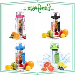 EvoGreen 32oz Fruit Infuser Water Bottle, BPA Free