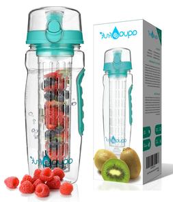 AquaFrut 32oz Fruit Infuser Water Bottle  with Bonus Brush! 