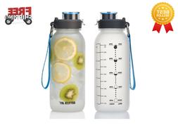 32oz Water Bottle, BPA Free Water Tank with Motivational Tim