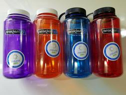 Nalgene 32oz Wide Mouth Tritan BPA Free Water Bottle, 8 Colo