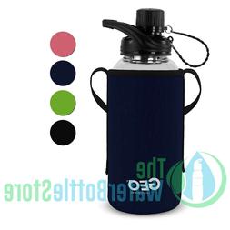 Geo 34oz 1L Borosilicate BpA Free Glass Water Bottle Hot Col