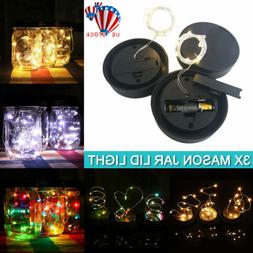 3X LED String Light Battery Operated Bottle Jar Lid Light Xm