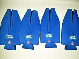 4 New BUD LIGHT NFL 12 oz Bottle Insulated Cozy Coozie Koozi