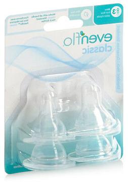 4 Pack Evenflo Classic Silicone Nipples Stage 1 2 3 Slow, Me