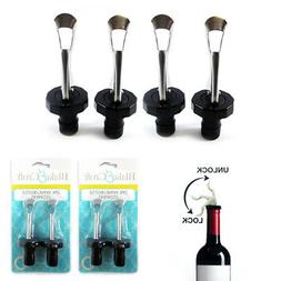 4 Pc Bottle Stoppers Wine Cork Fresh Saver Vacuum Sealer Pre