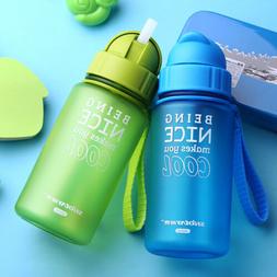 400ML Baby Water Bottle Plastic Sports for Kid with Straw Le