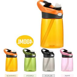 400ml Water Bottle Reusable Drinking Bottle with Straw for K