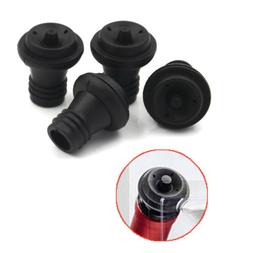 4pcs Black Wine Bottle Vacuum Saver Sealer Plug Button Stopp