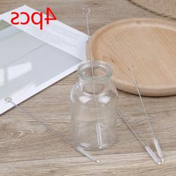 4x Bottle spiral soft straw stainless steel Drinking Straws 