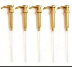 5 Premium Gold Torani Davinci & Jordan Syrup Pumps Set Of 5 