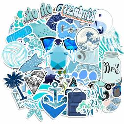 50 PCS Cute Blue VSCO Water Bottle Stickers Girl Trendy Lapt