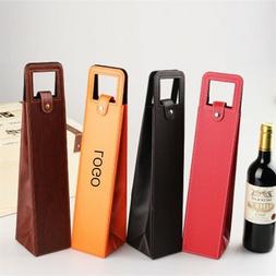 50 Personalized Custom Leather Wine Bottle Tote Bag with you