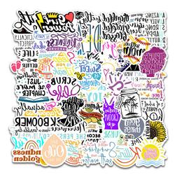 50 Scrapbooking Stickers Words Positive Girls Laptop Water B