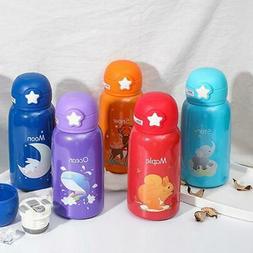 550ml Cartoon Drinking Water Bottle Thermos Cup with Lid Str