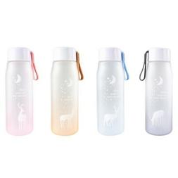 560ml Plastic Water Bottle Cute Elk Print Sports Water Bottl