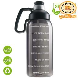 64 Oz Water Bottle With Straw, Motivational Water Bottle Wit