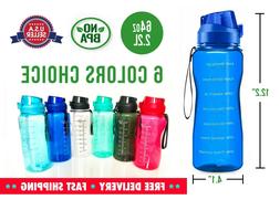 NEW 64oz/2.2L Hydro Water Bottle w/ Straw Motivational Time 