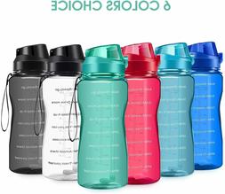 64oz Motivational Water Bottle with Straw and Time Marker Le