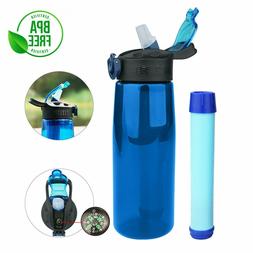 650ML Water Bottle with Filter Portable Drinking Filtered St