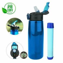 650ML Water Bottle with Portable Drinking Filtered Straw &Co