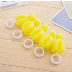 6pcs New Baby Nipple Brush Bottle Brush Sponge Cleaner With 