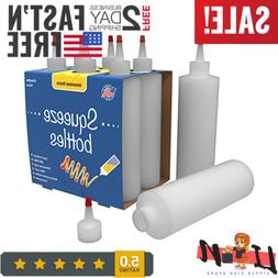 7-Pack 16oz Plastic Squeeze Bottle Condiment Dispenser Empty