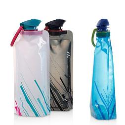 700ML Folding Soft Water Bottle Bag Kettle For Running Cycli