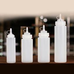 8-32oz Plastic Clear Squeeze Bottle Condiment Dispenser Ketc