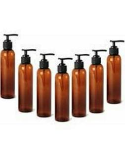 8 oz AMBER BOTTLE WITH LOTION PUMP- 6PK