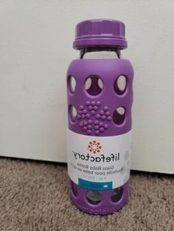 ♡Lifefactory 9 Oz. BPA-Free Glass Water Bottle Flat Cap Si