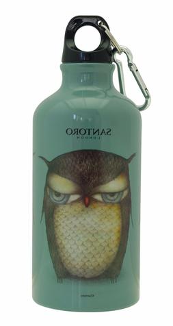 Aluminum Water Bottle - Adorable GRUMPY OWL by Santoro Londo