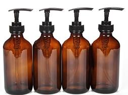 Black Lotion Shampoo Pumps Set Refillable Containers 8oz New