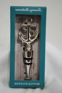 Anchor Wine Bottle Stopper Silvertone Nautical Tommy Bahama