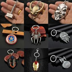 Anime Figure The Avengers Marvel Character Metal Keychain Ke